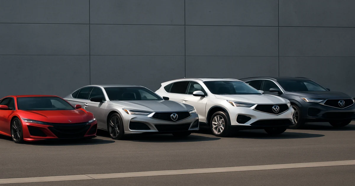 Модельний ряд Acura – седани, кросовери та спортивні автомобілі